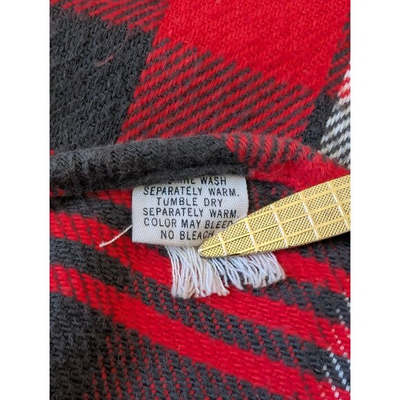 OshKosh Sportswear Vintage Flannel 60s Union Made Red Plaid Cotton Boxy Medium - Picture 6 of 9